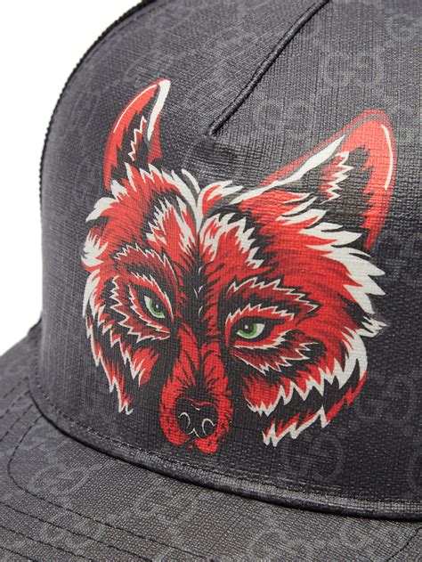 wolf gucci hat|GG Supreme wolf baseball hat .